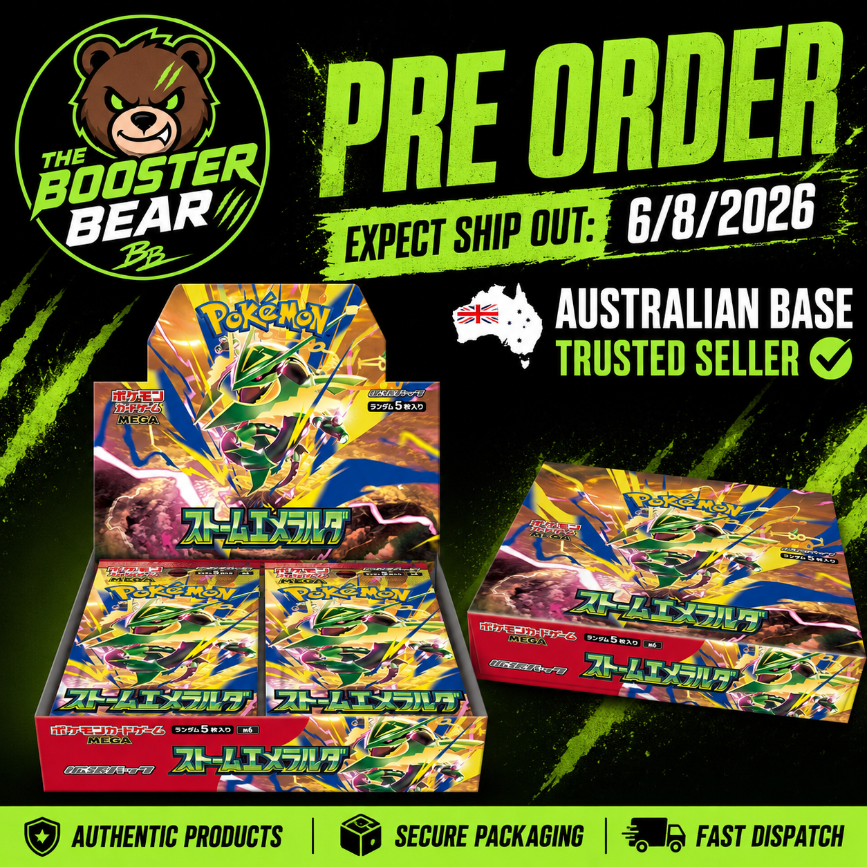 PREORDER – Pokémon Card Game Japanese M6 Storm Emeralda Booster Box | Sealed-1